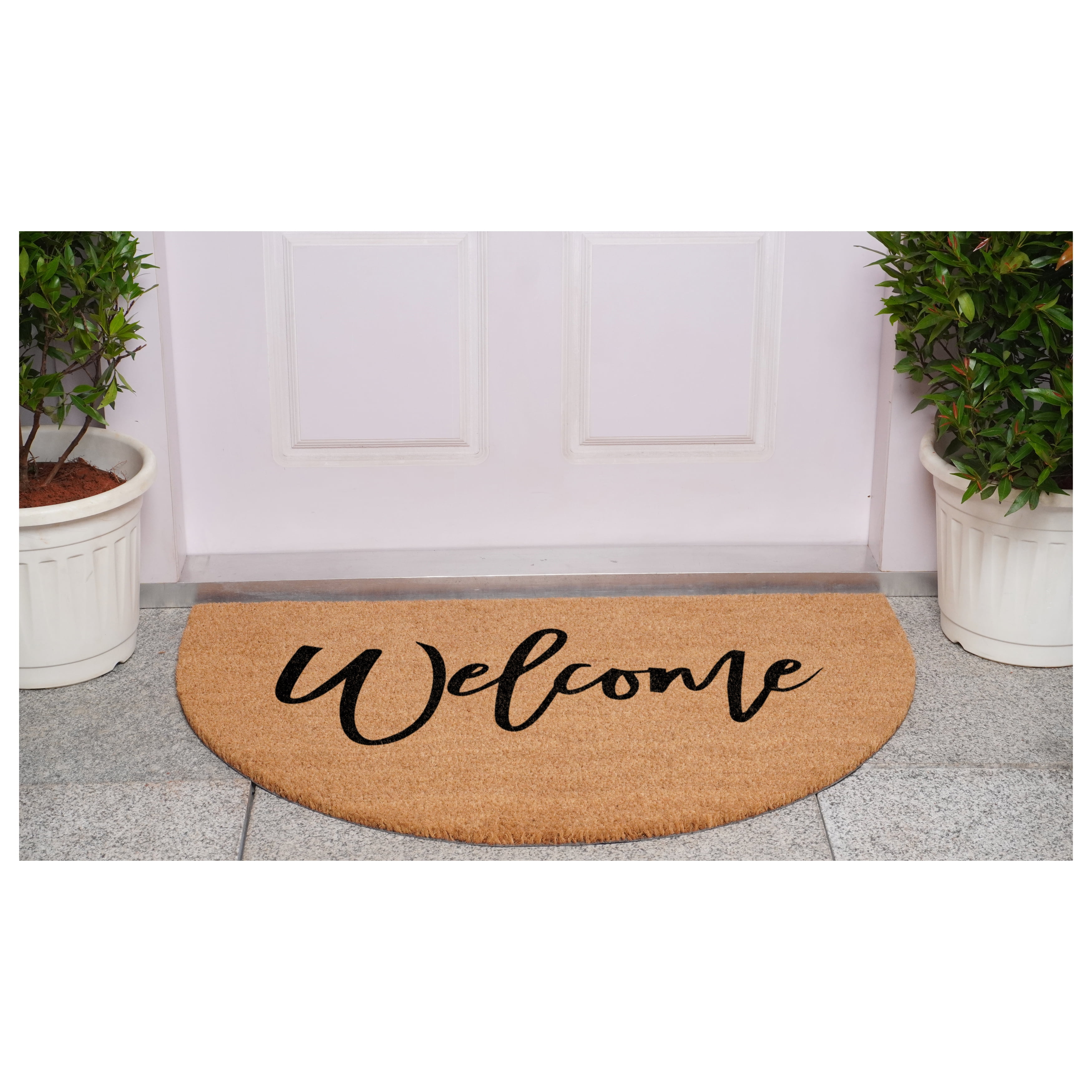 Calloway Mills 114602436 Half Round Cursive Welcome Doormat, 24"x36"