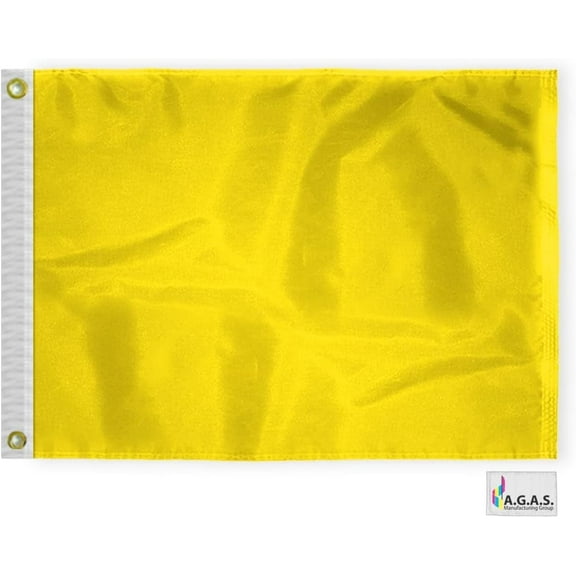 AGAS Quebec Code Q Marine Signal Flag - Printed 200D Nylon - Canvas Header - Brass Grommets - Colorfast & Stitched Edges - Nautical Boat Flag - Naval Code Signal Flag.