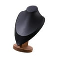thumbnail image 2 of Exhibidor de collares Busto elegante para mujer Base de madera Soporte de cadena colgante estable Negro Medio, 2 of 9