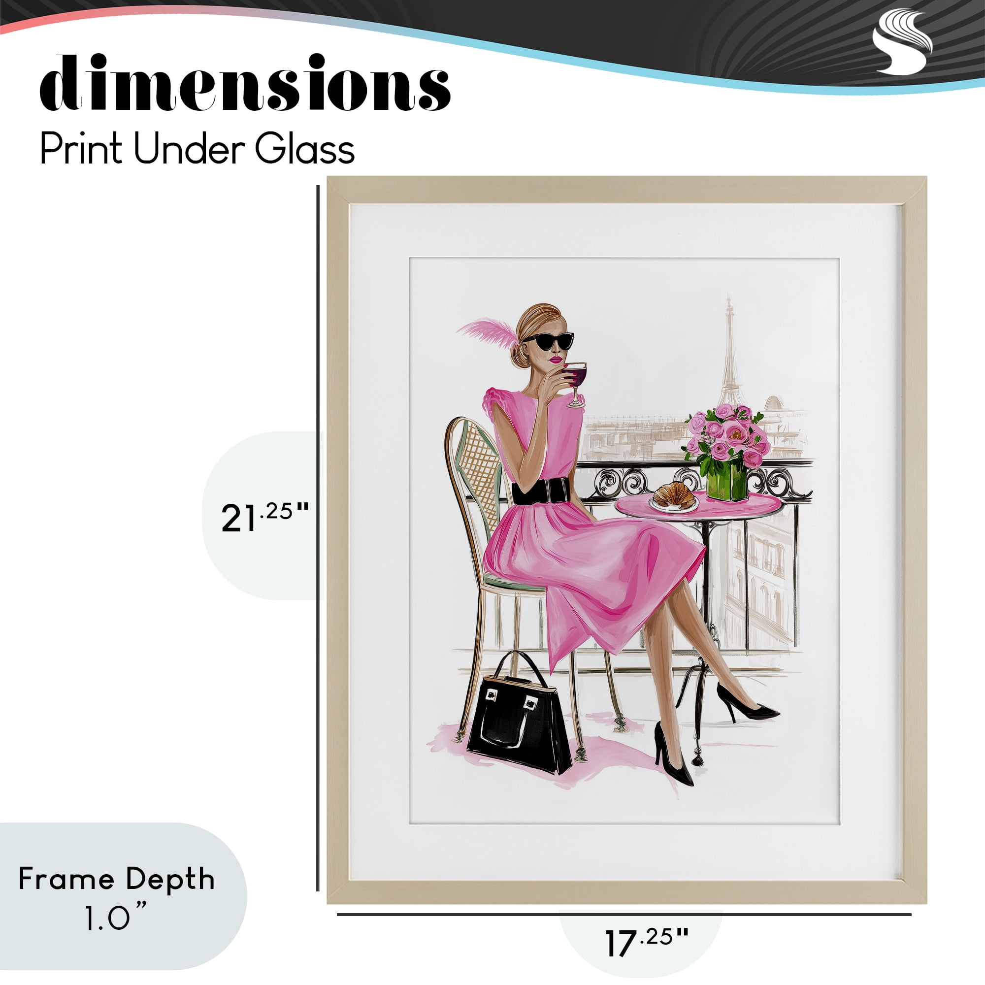 Stupell Industries Parisian Chic on Cafe Balcony Birch Framed Print Under Glass, design by Jess Stempel