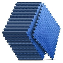 WSSYzyzf 32-Pack EVA Interlocking Foam Floor Tiles 128 SQ FT Blue 24x24 Inch Puzzle Exercise Mat Waterproof Shock Absorbent for Home Gym Kids Play Area