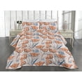 thumbnail image 2 of Ambesonne Vintage Floral Quilted Coverlet 3 Pcs, Watercolor Hyacinth, King Size, Burnt Orange Dark Violet, 2 of 4