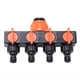 thumbnail image 1 of Divisor de Manguera de Jardín, Conector de Manguera de Grifo de 4 Vías, Divisor de Cuatro Interruptores para Riego de Césped., 1 of 5