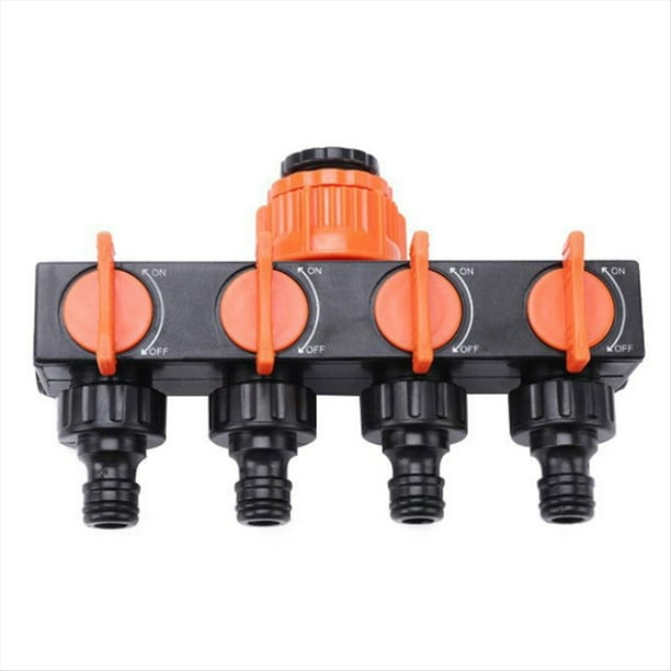 Divisor de Manguera de Jardín, Conector de Manguera de Grifo de 4 Vías, Divisor de Cuatro Interruptores para Riego de Césped.