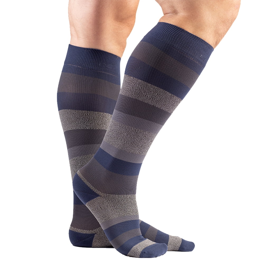 VenaCouture Mens 15 20 MmHg Compression Socks Bold Regency Stripe 