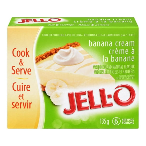Jell-O Pouding instantané et garniture pour tarte Crème à la banane 135G
