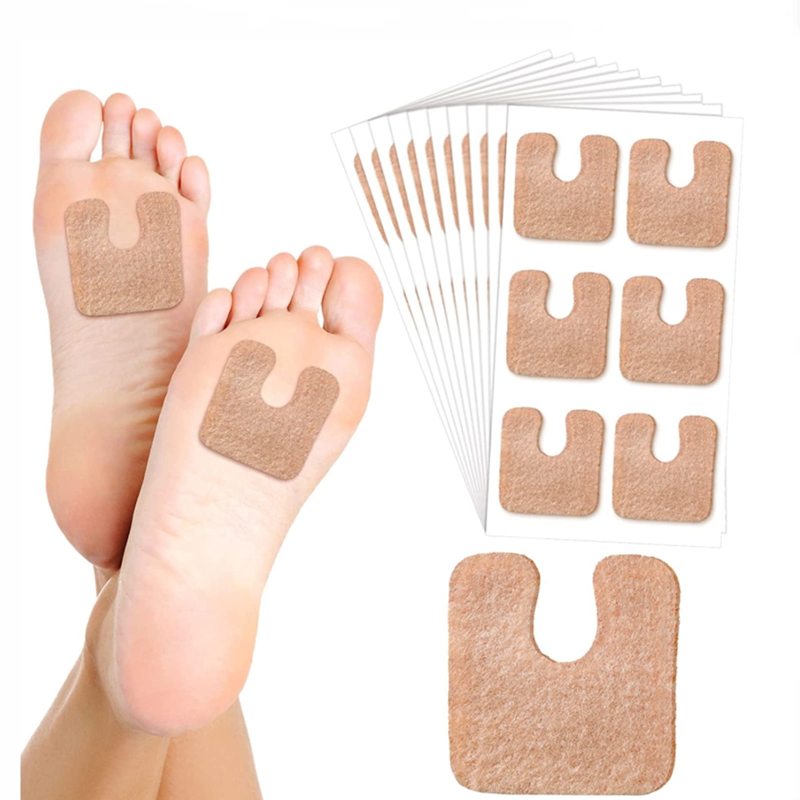 U-Shaped Felt Callus Pads,Protect Calluses from Rubbing on Shoes | Reduce Foot and Heel Pain,Pack of 20