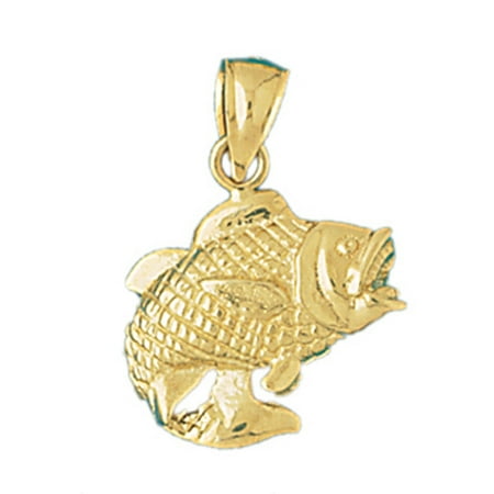 14K Yellow Gold Bass Pendant - 26 mm