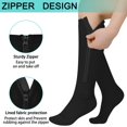 thumbnail image 3 of 2 Pairs Zipper Copper Compression Socks for Women & Men Circulation 15-20 mmHg is Best Support for Athletic Running Cycling, Nursing, Travel, 3 of 6