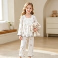 thumbnail image 5 of RMGVDSD Girls Clothes 2 Piece Set Soft Cartoon Print Girls Pajamas Long Sleeve Tops And Pants Suit Toddler Kids Sleepwear Comfort Loungewear 5-6 Years, 5 of 5