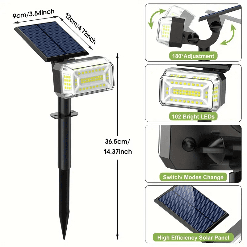 Solar RGB Spot Lights Outdoor, 8 pack, 49 LEDs, 7 Color Modes, IP65 Waterproof, Adjustable Christmas Flood Lights for Yard, Garden, Pathway