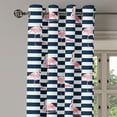 thumbnail image 3 of Ambesonne Flamingo Grommet Curtain, Exotic Bird Illustration, 50"x120", Indigo Pale Pink and White, 3 of 5