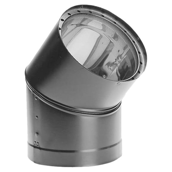 6DVL-E45 DVL Galvanized Steel/Stainless Steel Double Wall Wood Burning Stove 45 Degree Elbow Connector, 6 Inch Diameter