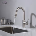 thumbnail image 2 of Kibi USA Single-Hole Pull-Down Kitchen Faucet with Sprayer and Magnetic Docking Brush Nickel Brass Finish, 2 of 5
