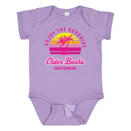 

Inktastic Summer Enjoy the Sunshine Outer Banks North Carolina in Pink Boys or Girls Baby Bodysuit