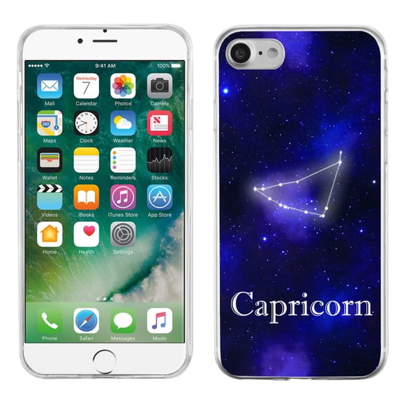 Slim-Fit Case for Apple iPhone 8, OneToughShield ® Premium TPU Gel Phone Case - Zodiac / Capricorn