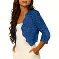 thumbnail image 5 of Oplxuo Women's Lace Shrugs, 3/4 Sleeve Bolero Sheer Floral Top Cardigan, 5 of 6