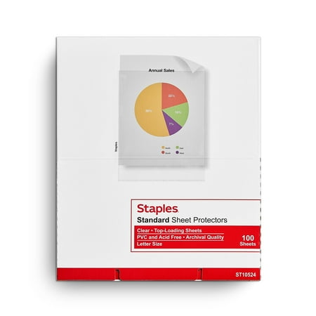 GTIN 718103009881 product image for Staples Standard Weight Sheet Protectors 8.5  x 11  Clear 100/Box (10524) | upcitemdb.com