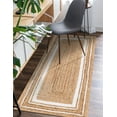 thumbnail image 4 of Unique Loom Braided Jute Collection Area Rug - Gujarat (2' 6" x 6' 1" Runner Natural and White/Ivory), 4 of 7
