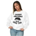 thumbnail image 3 of Chubby Unicorns Need Love Too Rhino Women Crewneck Sweatshirt Brisco Brands S, 3 of 6