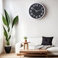 thumbnail image 3 of REGALWOVEN Silent Non-Ticking Modern Battery Operated Wall Clock for Kitchen and Living Room Black-1 12 Inch, 3 of 6