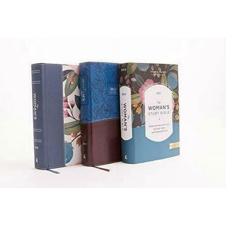 NIV, the Woman's Study Bible, Cloth Over Board, Blue Floral, Full