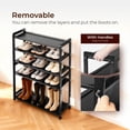 thumbnail image 4 of Hassch 6-Tier Bamboo Shoe Rack, Portable Shoe Storage Shelf with Handles, Perfect for Corridors, Bedrooms and Small Spaces (Black), 4 of 9