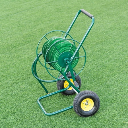 - Gymax Garden Wheeled Hose Reel Cart Steel Frame Hose Truck Outdoor Water Planting