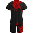 thumbnail image 5 of Honeeladyy Men's 2 Pieces Short Sets Cotton Henley Shirts Short Sleeve Casual Beach Shorts Summer Yoga Outfits #Mc-Black-M, 5 of 5