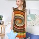 thumbnail image 4 of Fotbe Colorful Swirl Vestido de Dormir para Niñas de 3 a 10 Años, Mangas Cortas, Estilo Princesa, Pijama Camisón con Mangas Voladas-Large, 4 of 6