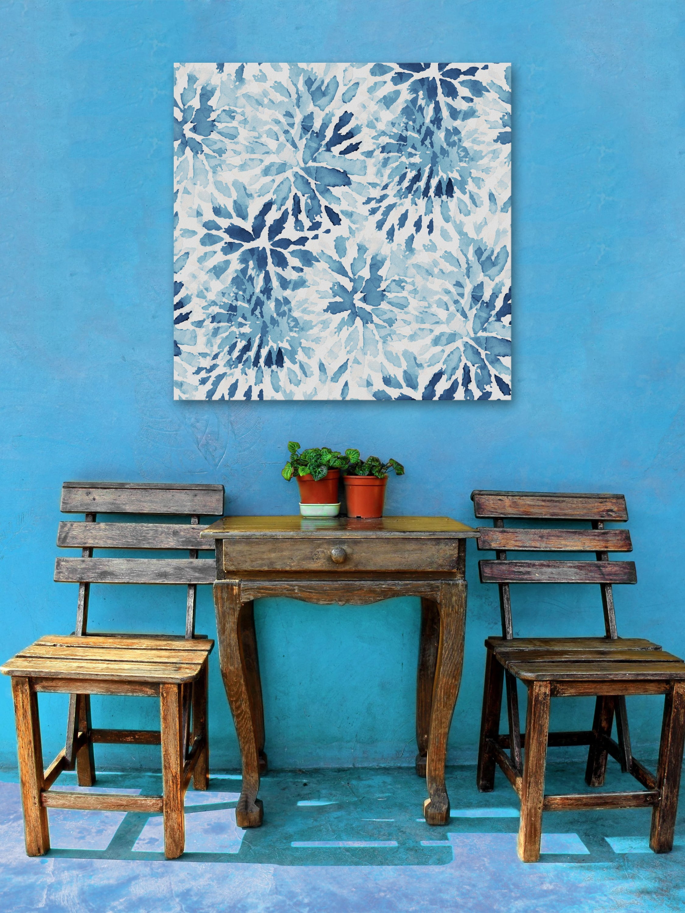 "Blue Blossoms" Painting Print on Wrapped Canvas