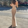 thumbnail image 3 of Vestidos de Fiesta Elegantes de noche elegante para mujer vestido largo con lentejuelas sin espalda ropa de playa Ygjytge champán T S para Mujer, 3 of 6