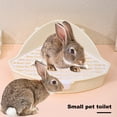 thumbnail image 3 of ievspot Small Pet Toilet High Fence, Hollow Platform,Rabbit Litter Pan Animal Potty Trainer Bunnies Corner Toilet Box,Ferret Hamster Dragon Cat Guinea, 3 of 8