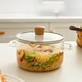 thumbnail image 6 of Double Handle Glass Saucepan with Lid Thick Bottom Stovetop Pot Transparent Borosilicate Cookware for Simmering Soup Milk Pasta, 6 of 6
