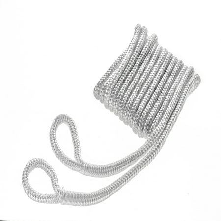 UPC: 0022697118431 | Attwood 11843-7 Double Braided Fender Lines — Braided Nylon Spliced Ends Pair of Lines ¼-In. Thick 5 Feet Long White