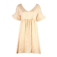 thumbnail image 3 of Ichuanyi Women V-neck Printing Flare Sleeves leisure Time On Vacation Short Sleeves Dress, 3 of 5