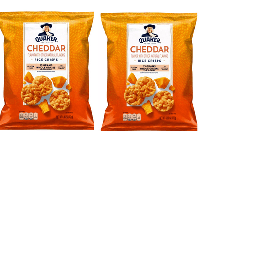 Quaker Popped Cheddar Cheese Rice Crisps - Light, Crispy Popped Brown Rice Chips Covered in Real Cheddar Cheese (6.06oz Bag) pack of 2