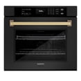 thumbnail image 2 of ZLINE 30 in. Autograph Edition Professional Convection Single Wall Oven with Air Fry and Self Clean in Black Stainless Steel with Champagne Bronze Handle (WASBZ-30-CB), 2 of 2