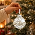 thumbnail image 6 of Aurorax Christmas Ball Ornaments 3 Inches,White Christmas Ball Decorations,Hanging Glitter Clear Home Decor for Indoor Xmas Tree Party, 6 of 7
