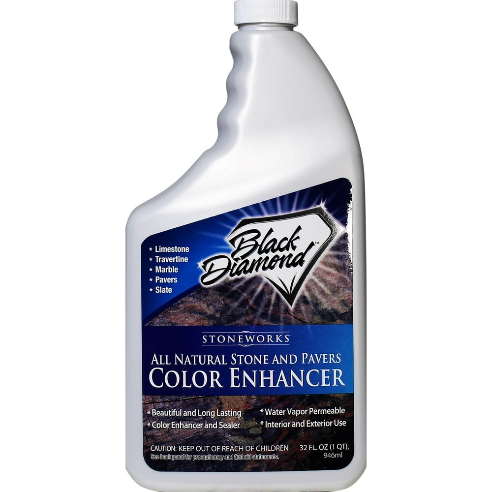 COLOR ENHANCER SEALER for AllNatural Stone and Pavers. Marble, Travertine and Limestone. Black