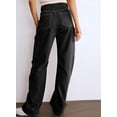thumbnail image 3 of Women 6 Pockets High Waisted Cargo Pants Wide Leg Casual Pants Combat Military Trouser US 4-18, 3 of 14