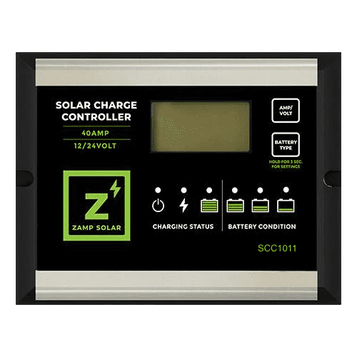 Zamp Solar Battery Charger Controller SCC1011 Use With Lithium/Gel-Cell/AGM/Conventional Lead Acid WET And LTO Batteries; Digital Solar Controller; 800 Watt; 40 Amp; 12 Volt
