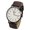 White/Brown, variant on Collections Japanese Quartz Watch for Adults - Unisex 43mm Case with Luxurious Genuine Leather Strap