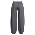 thumbnail image 4 of HomeDM Women's Pants Wide Leg Sweatpants with Pockets Gray Loose Drawstring Lounge Trousers for Athletic Work Size L, 4 of 10