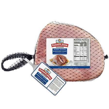 Farmer John Spiral-Sliced Smoked Ham with Glaze Packet, 8-10lb