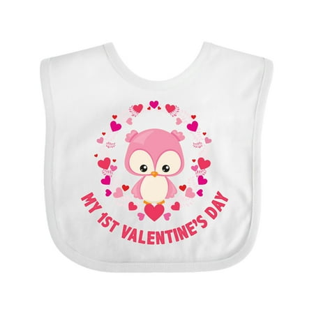 

Inktastic My First Valentine s Day Owl Gift Baby Boy or Baby Girl Bib