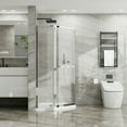 thumbnail image 2 of Spaco Frameless Shower Door 36 in. D x 36 in. W x 72 in. H Corner Shower Enclosure with Clear SGCC Tempered Glass Pivot Shower Door for Bathroom, Clear, 2 of 6