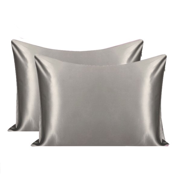 Silk Pillowcase Both Side Silk Care For Hair And Skin With Zipper Grey Standard