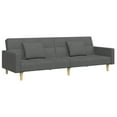 thumbnail image 2 of vidaXL 2-Seater Sofa Bed with Footstool Dark Grey Fabric, 2 of 5