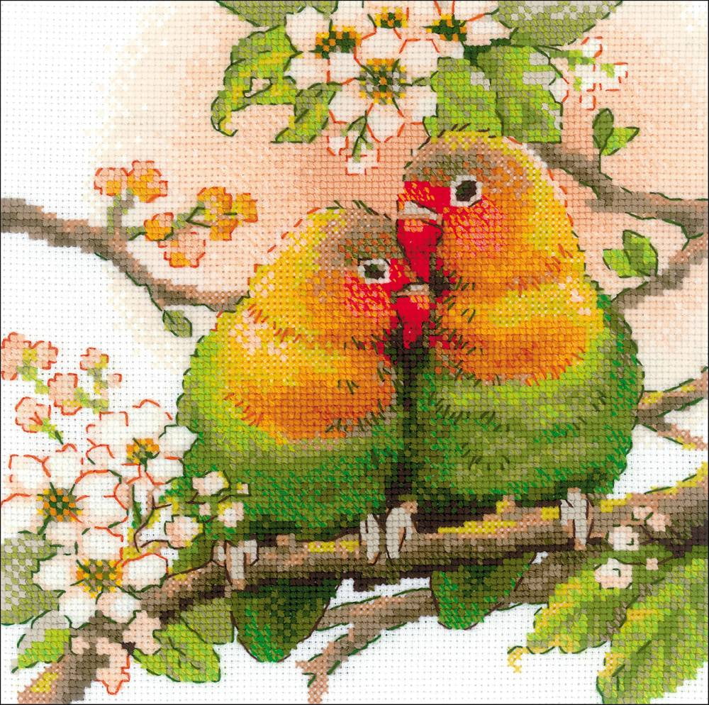 RIOLIS Counted Cross Stitch Kit 7.75"X7.75"-Lovebirds (14 Count